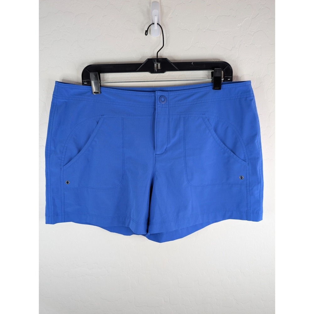 ATHLETA 36x4 Costa Shorts Women's Size 16 Caspian Blue Zip Pockets‎ #964587